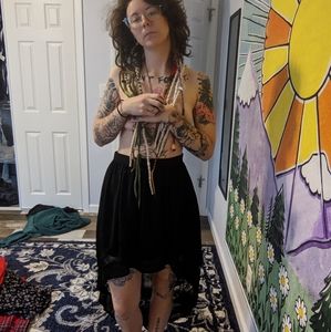 Black high low skirt